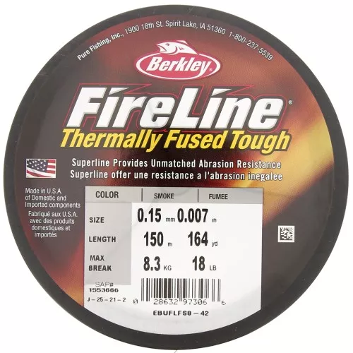 Hilo Fireline Ultra 8 - Trenza 0.15 mm (18LB)  Smoke x150 m