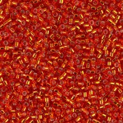 Miyuki Delica 11/0 DB0043 - Rojo llama con ribete plateado x 100 g