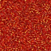 Miyuki Delica 11/0 DB0043 - Rojo llama con ribete plateado x 100 g