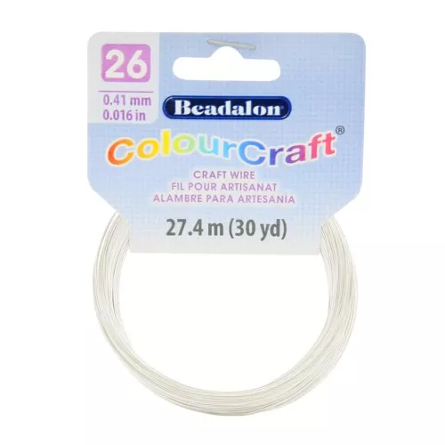 Hilo de cobre redondo ColourCraft Wire 0.41 mm - Plateado Mat x27.4 m