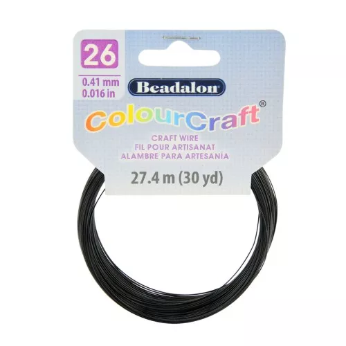 Hilo de cobre redondo ColourCraft Wire 0.41 mm - Negro x27.4 m