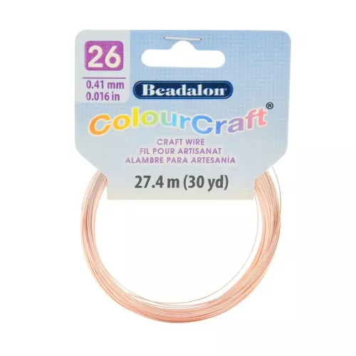 Hilo de cobre redondo ColourCraft Wire 0.41 mm - Dorado Rosa x27.4 m