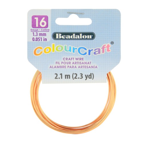 Hilo de cobre redondo ColourCraft Wire 1.3 mm antimanchas - Natural x2.1 m