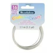 Hilo de cobre redondo Color Craft Wire 1.3  mm -  Plateado x2.1 m