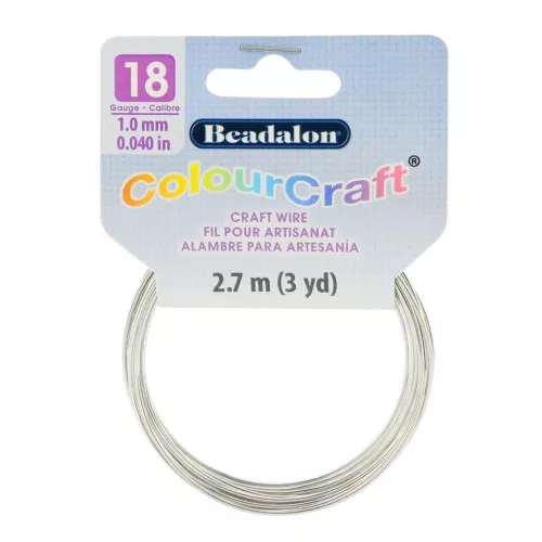 Hilo de cobre redondo Color Craft Wire 1 mm - Plateado  x2.7 m
