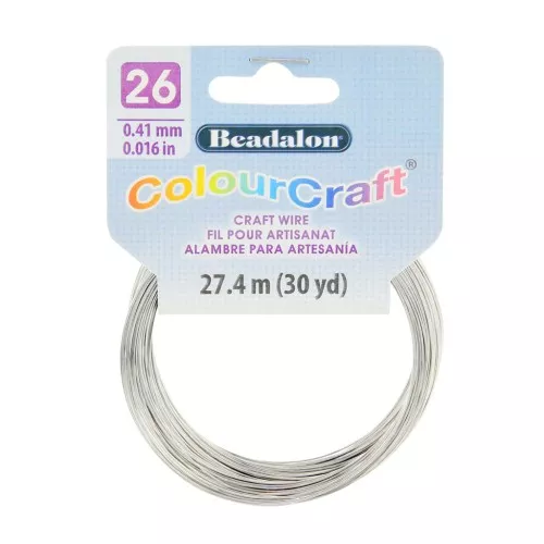 Hilo de cobre redondo Colo rCraft Wire 0.41 mm - Plateado x27.4 m