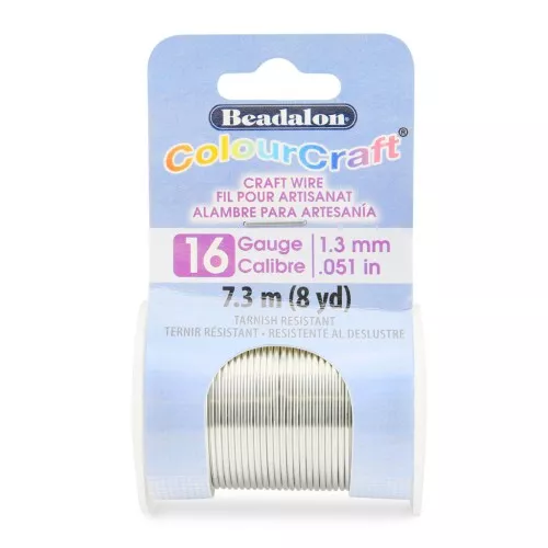 Hilo de cobre redondo ColourCraft Wire 1.3 mm -  Plateado antiempañamiento x7.3 m