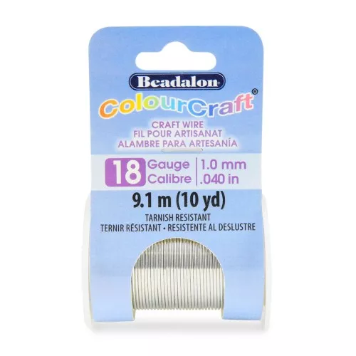 ColourCraft Alambre 1mm Plateado anti-desgaste x9.1m alambre de cobre semiduro redondo