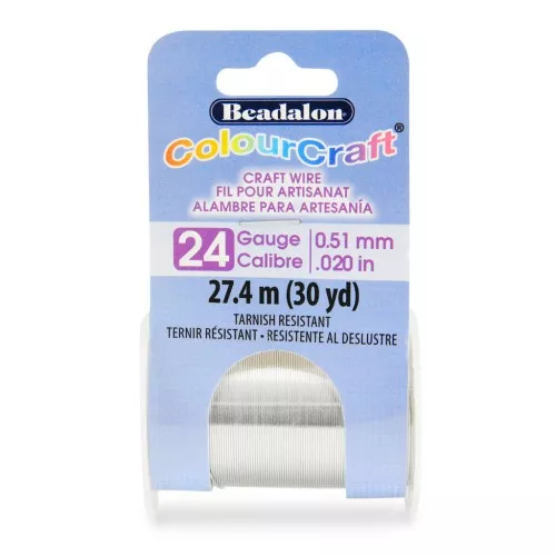 Hilo de cobre redondo ColorCraft Wire 0.51 mm - Plateado antiempañamiento x27.4 m