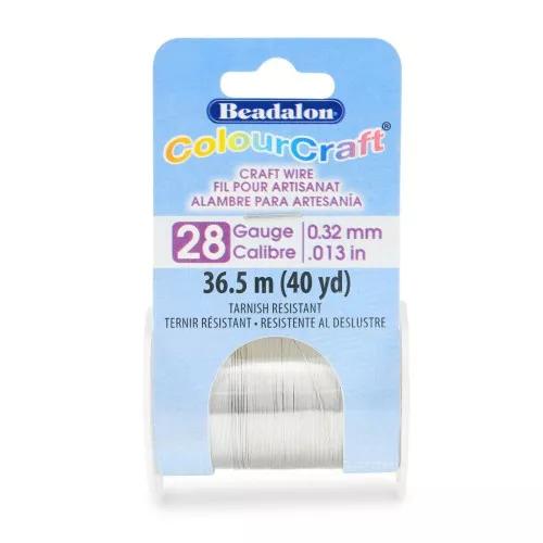 Hilo de cobre redondo ColourCraft Wire 0.32 mm - Plateado antiempañamiento x36.5 m