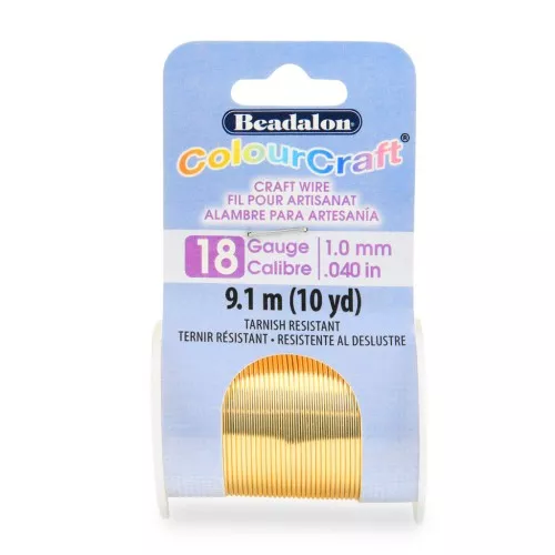 Hilo de cobre redondo Color Craft Wire 1 mm - Dorado antiempañamiento x9.1 m
