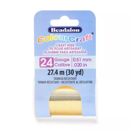 Hilo de cobre redondo Color Craft Wire 0.51 mm - Dorado antiempañamiento x27.4 m
