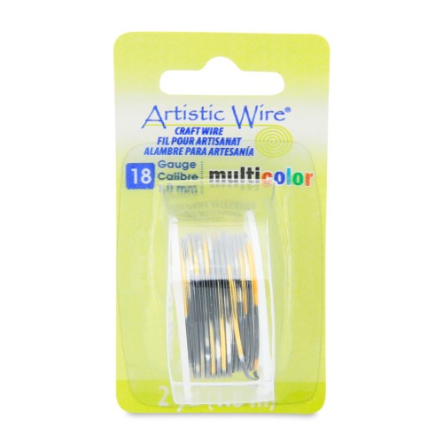 Alambre Artístico Multicolor 1 mm - Plateado - Dorado - Negro x1,8m