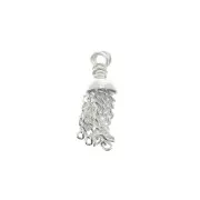 Colgante pequeño pompón cadena 15 mm - de Plata 925 x1