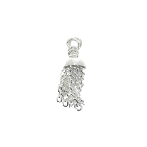 Colgante pequeño pompón cadena 15 mm - de Plata 925 x1
