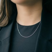 Forçat cota de malla 1 mm - Plata 925 x46 cm