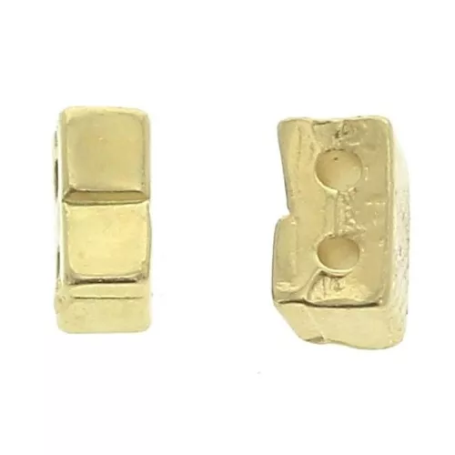 Cymbal Bead Substitute - Cuenta de metal Half Tila 5x2.3x2.7 mm Klouva Dorado oro fino x1