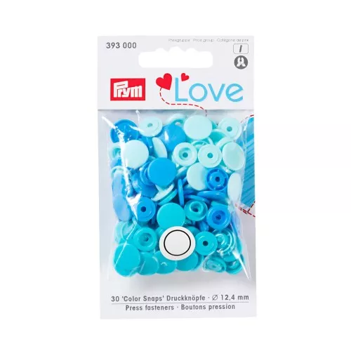 30 botones de presión de plástico Color Snaps 12.4mm Multi Azul
