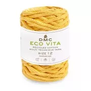 Bobina cordón 4mm algodón reciclado para macramé DMC Eco Vita Amarillo Oscuro x55m