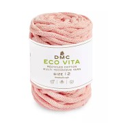 Bobina de cordón 4mm algodón reciclado para macramé DMC Eco Vita 12 - Rosa x55m