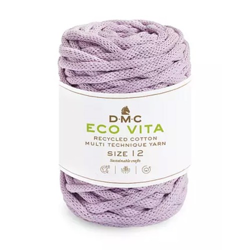 Bobina de cordón 4mm algodón reciclado para macramé DMC Eco Vita 12 - Lilas x55m