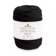Bobina de cordón 4mm algodón reciclado para macramé DMC Eco Vita 12 - Negrox55m