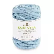 Bobina de cordón 4mm algodón reciclado para macramé DMC Eco Vita 12 Azul Ciel x55m