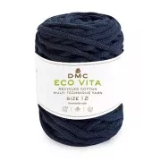 Bobina de cordón 4mm algodón reciclado para macramé DMC Eco Vita Azul Marino x55m