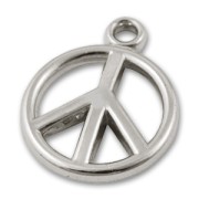 Dije Peace CCB 19 mm Rodiado x 10