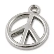 Dije Peace CCB 19 mm Rodiado x 10