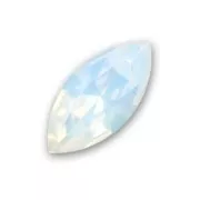 Navette PureCrystal 15x7 mm White Opal