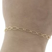 Cadena eslabón alternnada (1x1) 4 mm Gold filled x50cm