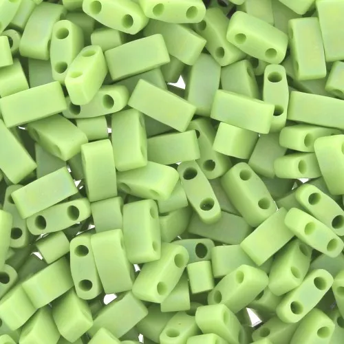 Miyuki Half Tila Beads 5x2.3x1.9mm HTL-0416FR - Opaque Chartreuse Matted AB x10g