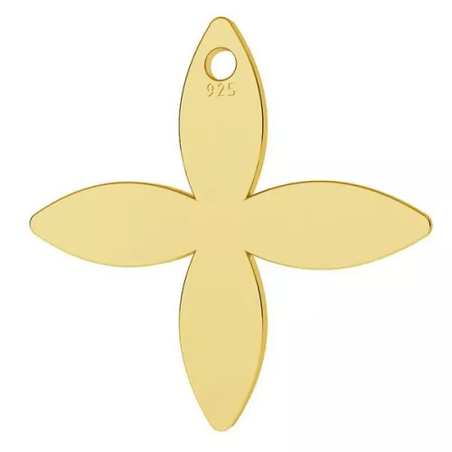 Dije flor 15.5 mm en de Plata 925 Dorado oro fino x1