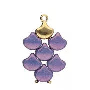 Cymbal - Terminal para tejido de cuentas Ginko Duo 10x7.5 mm Karavos Dorado oro fino x1