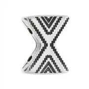 Cymbal - Terminal para cuentas Chevron Beads 11x9.5 mm Sostis de Plateado envej x1