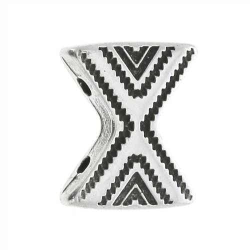 Cymbal - Terminal para cuentas Chevron Beads 11x9.5 mm Sostis de Plateado envej x1