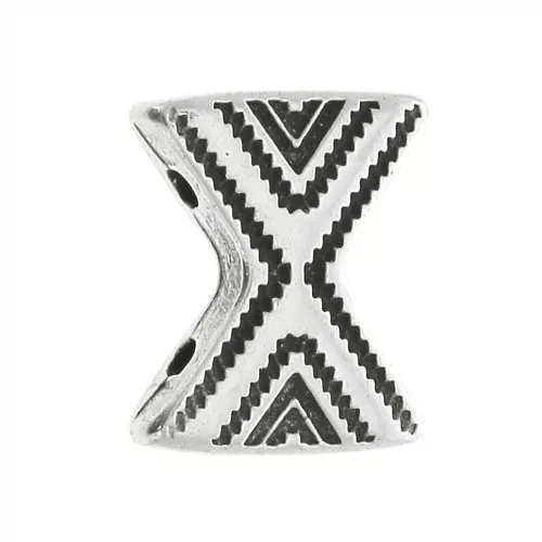 Cymbal - Terminal para cuentas Chevron Beads 11x9.5 mm Sostis de Plateado envej x1