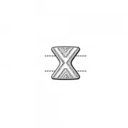 Cymbal - Terminal para cuentas Chevron Beads 11x9.5 mm Sostis de Plateado envej x1