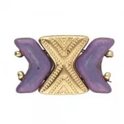 Cymbal - Terminal para cuentas Chevron Beads 11x9.5 mm Sostis de Plateado envej x1