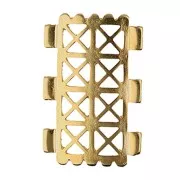 Platillo - Conector para cuentas Tila 31x20 mm Faragas III Dorado con oro fino x1