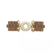 Platillo - Conector para cuentas Tila 25x15 mm Detis II Dorado x1