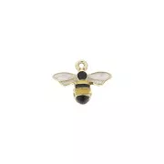 Dije abeja de zamac y resina epoxi 12x15 mm - Amarillo Negro Dorado x1
