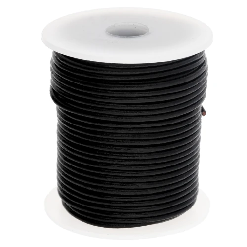 Cordón de cuero 2 mm Negro x 25 m