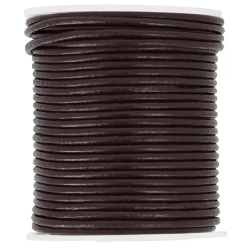 Cordón de cuero 2 mm - Marrón x25m