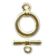Cierre de aro y barrita 14,5 mm Dorado con oro fino x1