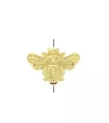 Cuenta abeja en zamac 9x12.5 mm - Dorado con oro fino x1