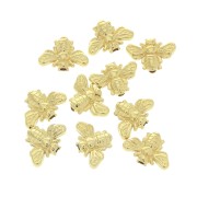 Cuenta abeja en zamac 9x12.5 mm - Dorado con oro fino x1