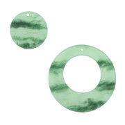 Conjunto 4 colgantes redondos - pendientes de resina  - Verde|raw }}