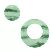 Conjunto 4 colgantes redondos - pendientes de resina - Verde